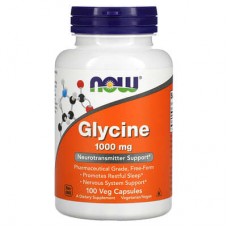 NOW Foods, гліцин, 1000 мг, 100 вегетаріанських капсул